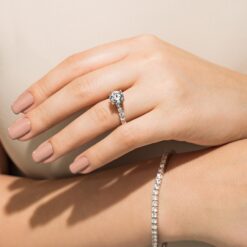 10 stone lab grown diamond engagement ring lifestyle 004