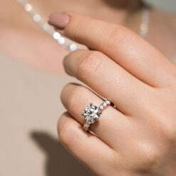 10 stone lab grown diamond engagement ring lifestyle 005