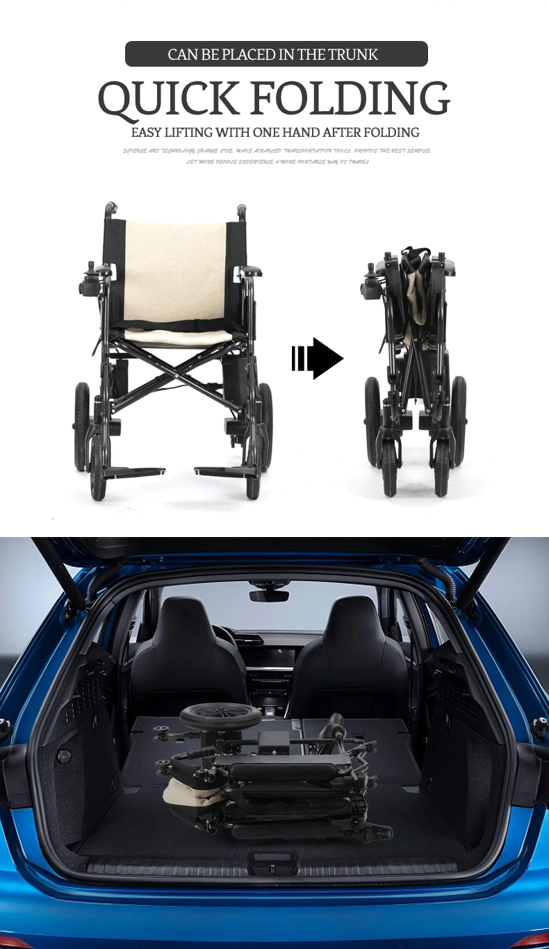 super light less than 20kg(44.09lbs) aluminum alloy frame electric lightweight folding wheelchair