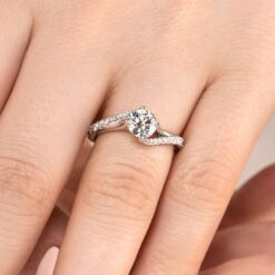 flame engagement ring lab created diamond lifestyle 001