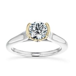 irving two tone engagement ring plain lgd colorless rd 1ct wg product shadow webwhite 002