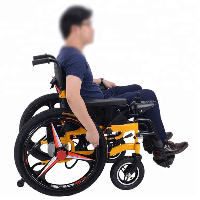 lpower wheel chair for the disabled steel lightweight electric folding wheelchairs (1)