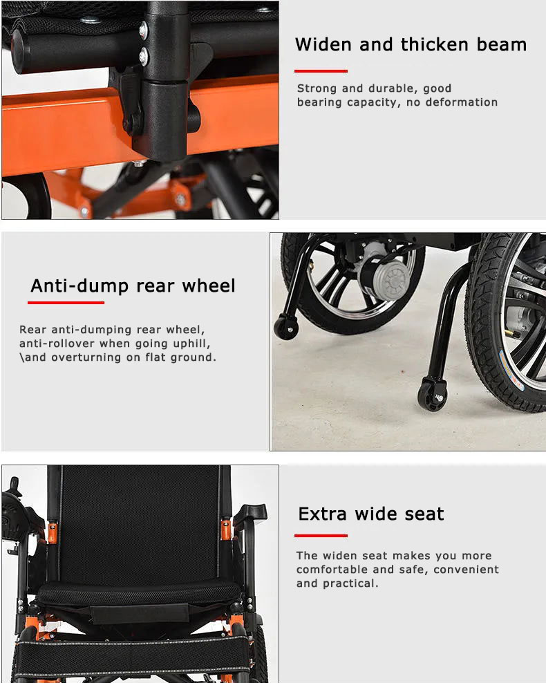 portable wheel chair fot the disabled 500w motor electric folding wheelchair des (8)
