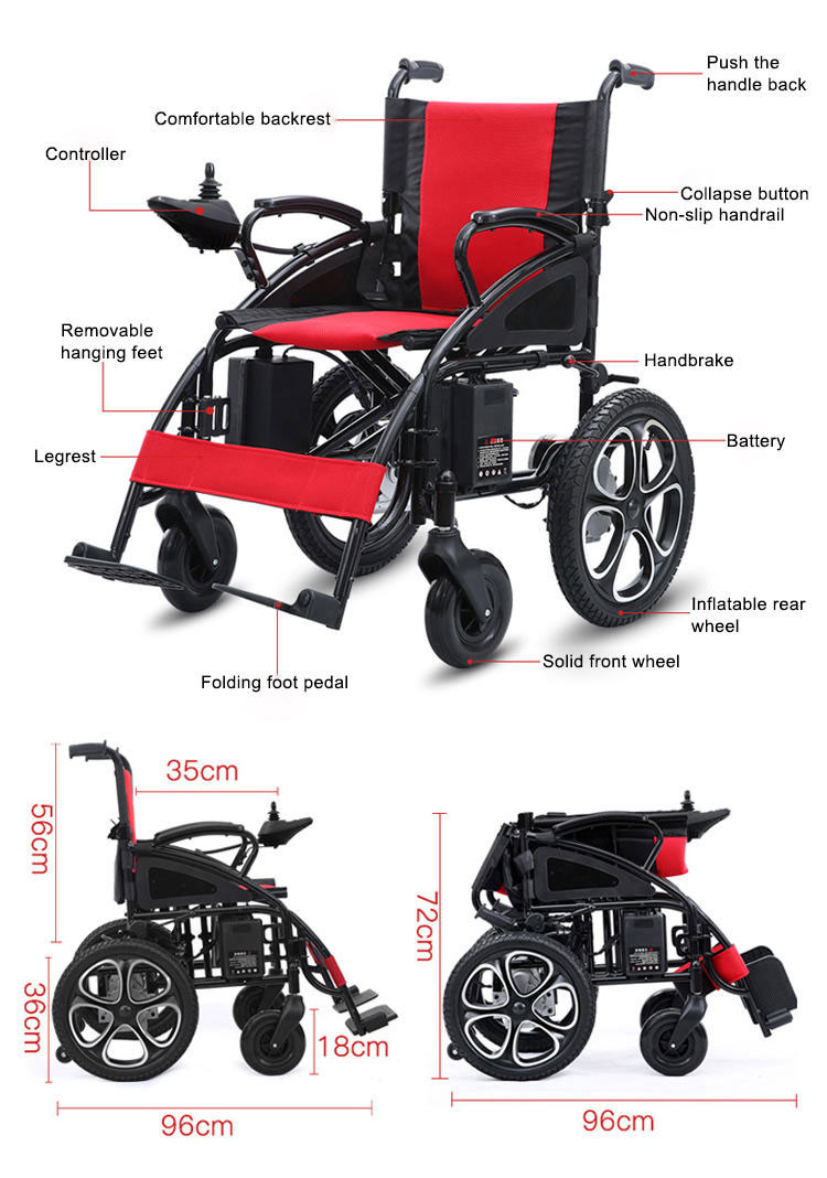steel power wheelchair electric folding lightweight wheelchair des (4)