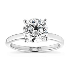 traditional solitaire engagement ring plain lab grown diamond colorless rd 2ct wg product shadow webwhite 002