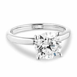 traditional solitaire engagement ring plain lab grown diamond colorless rd 2ct wg product web 001