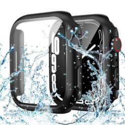 apple watch case with tempered glass for apple watch series 8 3 6 se series 7 accessories