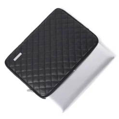 padded quilted pu leather fashion unisex macbook pouch 13"/15" universal laptop case