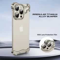 luxury irregular aluminum alloy bumper phone case for iphone 12 13 14 15pro max plus lens film protection metal shockproof cover