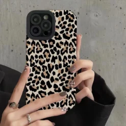 leopard pattern phone case for iphone 15 14 13 12 11 pro max 14 15 plus x xr xs max 12 13 mini 7 8 plus shockproof soft cover